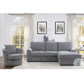 Morelia Dark Gray RAF Sectional With Pull Out Bed