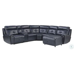 Avenue Navy RAF Push Back Reclining Chaise Sectional