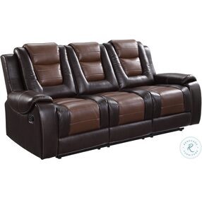 Briscoe Light And Dark Brown Double Reclining Living Room Set
