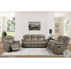 Centeroak Sandy Brown Double Reclining Sofa