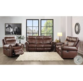 Granville Brown Double Reclining Loveseat With Center Console