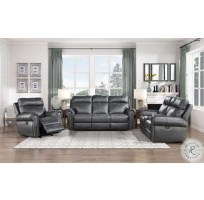 Granville Grey Double Power Reclining Console Loveseat