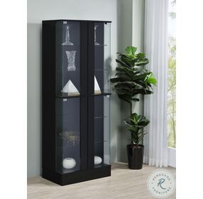 Cabra Black High Gloss Glass Shelves Display Curio Cabinet