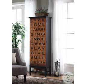 Lovegood Rich Brown And Black Accent Cabinet