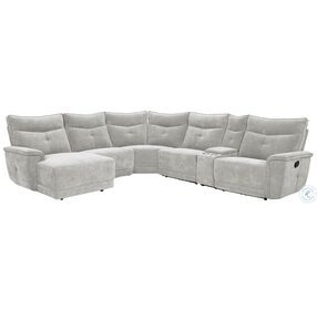 Tesoro Mist Gray 6 Piece Modular Reclining Sectional with LAF Chaise