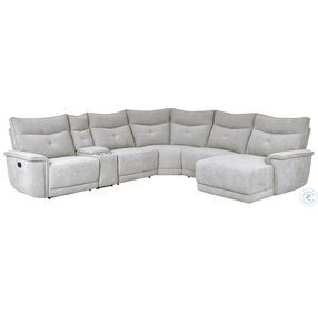 Tesoro Mist Gray 6 Piece Modular Reclining Sectional with RAF Chaise