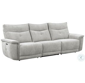 Tesoro Mist Gray Power Double Reclining Living Room Set with Power Headrests and USB Ports