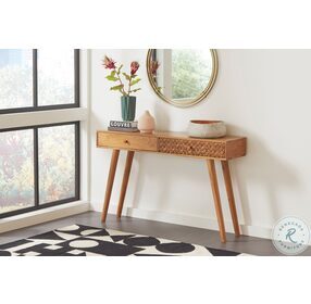 Lotus Natural Brown Console Table