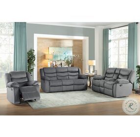 Discus Gray Double Reclining Sofa