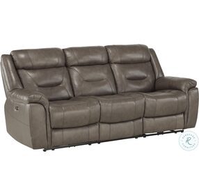 Danio Brownish Gray Kennett Power Double Reclining Living Room Set With Power Headrests