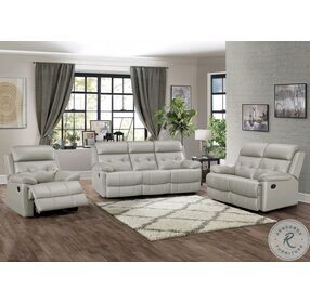 Lambent Silver Gray Double Reclining Sofa