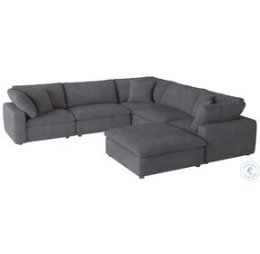 Guthrie Gray 6 Piece Modular Sectional with Ottoman