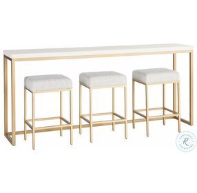 Love Joy Bliss Soft Gold And Alabaster 4 Piece Counter Height Dining Set