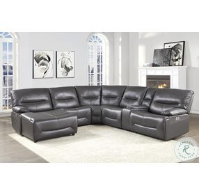Dyersburg Gray LAF Power Reclining Chaise Sectional