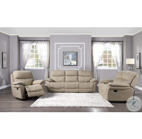 Longvale Tan Double Reclining Sofa
