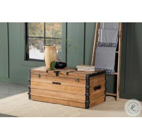 Simmons Natural And Black Storage Trunk