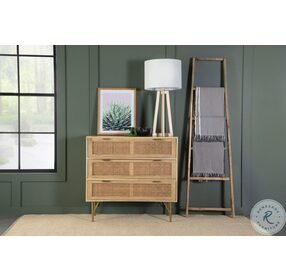 Zamora Natural And Antique Brass Accent Cabinet