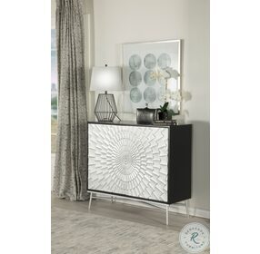 Josie Black And Silver Accent Cabinet