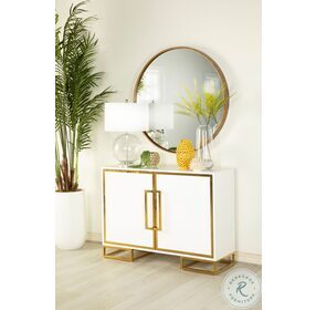 Elsa White And Gold Accent Cabinet