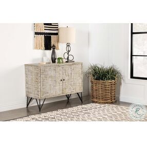 Maille White Washed 2 Door Accent Cabinet