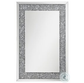 Valerie Silver Crystal Inlay Rectangle Wall Mirror