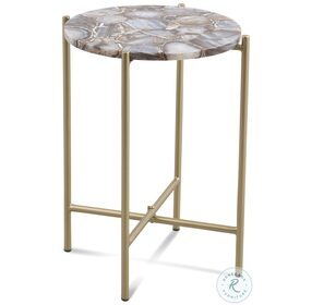 Lonna Agate And Gold Accent Table