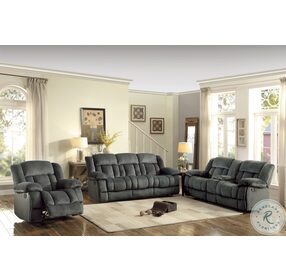 Laurelton Charcoal Double Glider Reclining Console Loveseat