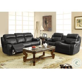 Marille Black Double Glider Reclining Loveseat with Center Console
