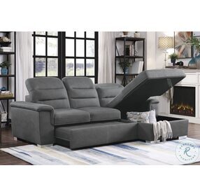 Alfio Gray 2 Piece Sectional With Pull Out Bed