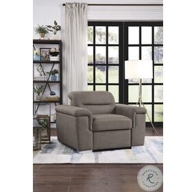 Alfio Tan Chair With Pull Out Ottoman