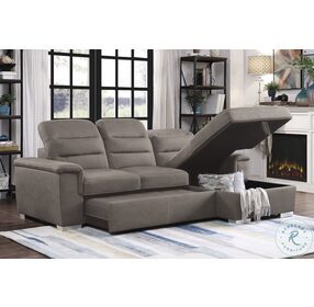 Alfio Tan 2 Piece Sectional With Pull Out Bed