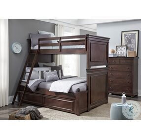 Canterbury Warm Cherry Twin Over Full Bunk Bed With Trundle