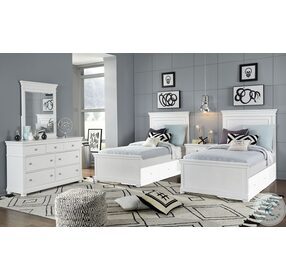 Canterbury Natural White Twin Panel Bed