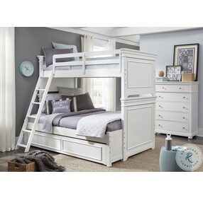 Canterbury Natural White Twin Over Full Bunk Bed With Trundle
