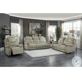 Shola Gray Power Double Reclining Loveseat With Center Console And Power Headrests