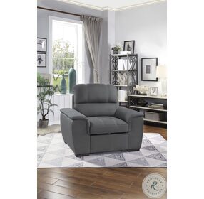 Andes Gray Chair With Pull Out Ottoman
