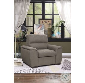 Andes Taupe Chair With Pull Out Ottoman