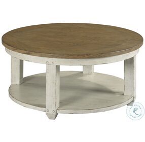 Chambers Medium Brown And Rustic Chalk Round Occasional Table Set