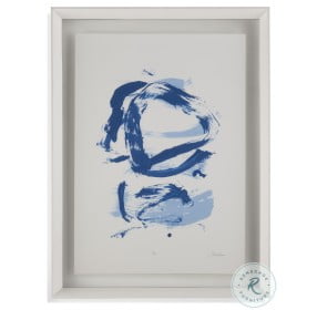 Breeze VIII Blue And White Framed Wall Art
