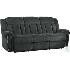 Nutmeg Charcoal Gray Double Reclining Living Room Set