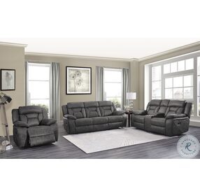 Madrona Hill Gray Double Reclining Center Console Loveseat