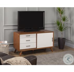 Flynn Acorn And White Small TV Stand