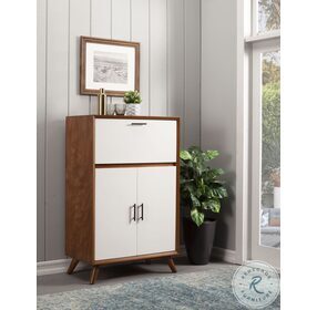 Flynn Acorn And White Large Bar Cabinet