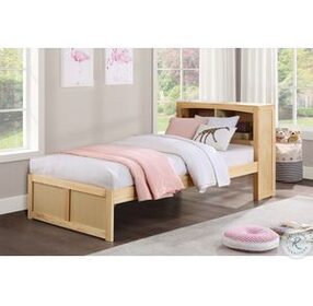Bartly Natural Pine Twin Bookcase Bed