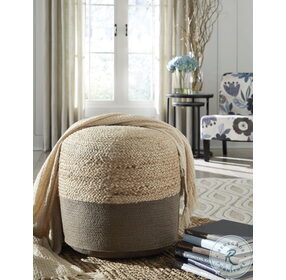 Sweed Valley Natural and Charcoal Pouf