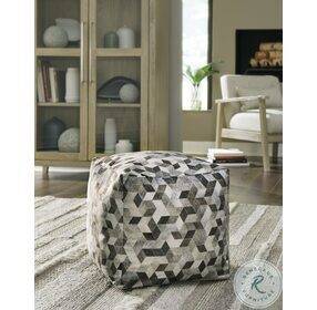 Albermarle Gray And Brown Pouf