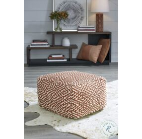 Brynnsen Rust And Ivory Pouf