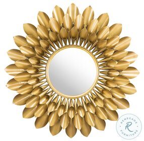 Sunflower Gold Round Mirror