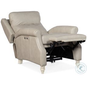 Hurley Aline Dove Leather Power Recliner With Power Headrest