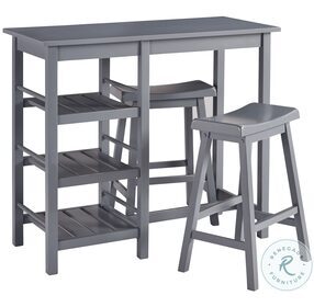 Breakfast Club Gray Counter Height Dining Table Set